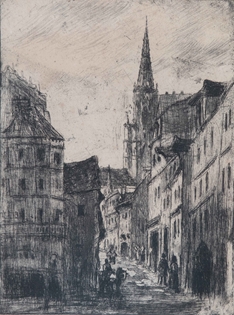 Camille Pissarro - La Rue Malpolue, à Rouen